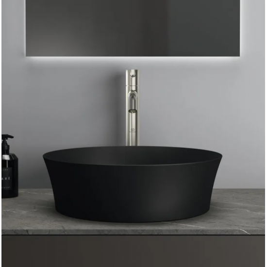 Νιπτήρας Μπάνιου Πορσελάνης Ideal Standard Ipalyss E1398V3 Κυκλικός Επικαθήμενος 40 x 40 cm Μαύρο Ματ Νιπτήρας Μπάνιου Πορσελάνης Ideal Standard Ipalyss E1398V3 Κυκλικός Επικαθήμενος 40 x 40 cm Μαύρο Ματ